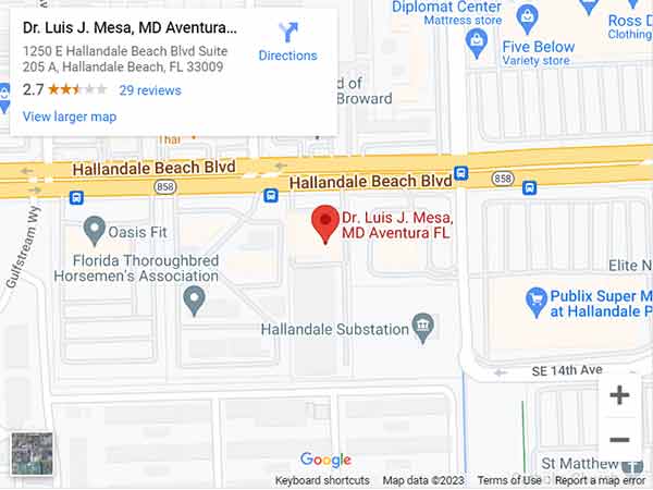 Get Directions to Dr. Luis J. Mesa, MD in 1250 E Hallandale Beach Blvd Suite 205 A, Hallandale Beach, FL 33009